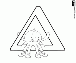 desenho de Pypus com a letra grega Delta, Δ para colorir