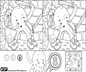 desenho de Pypus e a princesa, as diferenças para colorir