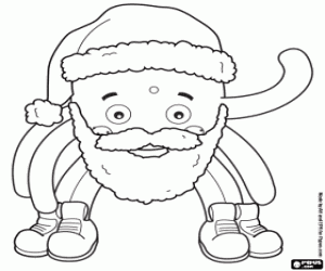 desenho de Pypus com barba e chapéu de Papai Noel para colorir