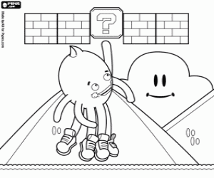 desenho de Pypus em um video game para colorir