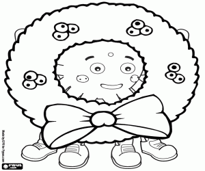 desenho de Pypus e uma guirlanda de Natal para colorir