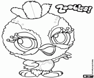 desenho de Pássarinho Zooble de Petagonia para colorir