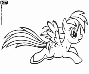 desenho de O pônei pégaso RainbowDash para colorir
