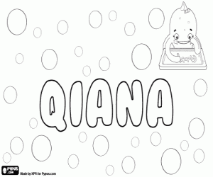 desenho de Qiana, nome para menina para colorir
