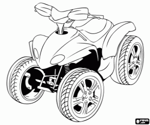 desenho de Quadriciclo, moto com quatro rodas para colorir