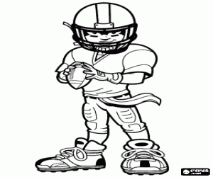 desenho de Quarterback, jogador ofensivo para colorir