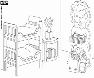 desenho de Um quarto de Playmobil para colorir