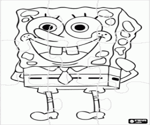 desenho de Quebra-cabeça de Bob Esponja para colorir