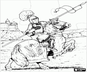 desenho de Quebra-cabeça de cavaleiro com armadura para colorir