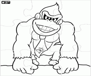 desenho de Quebra-cabeça de Donkey Kong para colorir