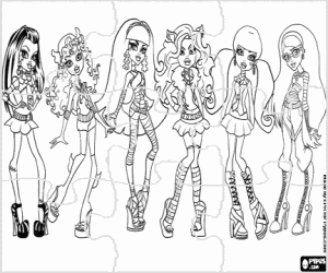 desenho de Um quebra-cabeça de Monster High para colorir
