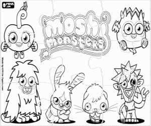 desenho de Quebra-cabeça de Moshi Monsters para colorir