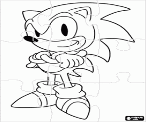 desenho de Quebra-cabeça de Sonic The Hedgehog para colorir