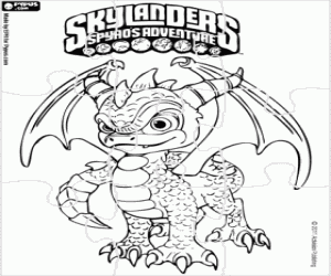 desenho de Quebra-cabeça de Spyro Skylanders para colorir