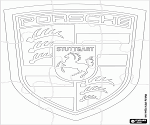 desenho de Quebra-cabeça do logo da Porsche para colorir