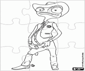 desenho de Quebra-cabeça do xerife Rango para colorir