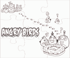 desenho de Quebra-cabeças de Angry Birds para colorir