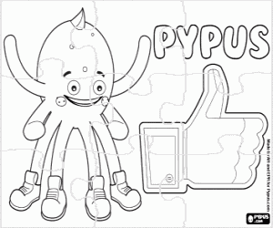 desenho de Quebra-cabeças de Eu gosto de Pypus para colorir