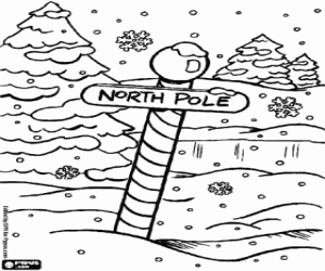 desenho de Uma queda de neve no Pólo Norte para colorir