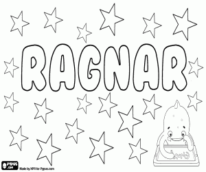 desenho de Ragnar, nome masculino para colorir
