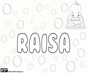 desenho de Raisa, nome com origens diversas para colorir