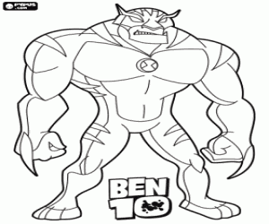 desenho de Raivoso, alien de Ben 10 para colorir