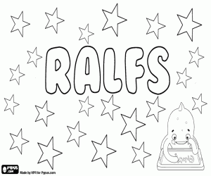 desenho de Ralfs, nome letão para menino para colorir