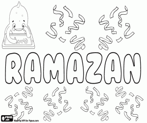 desenho de Ramazan, nome masculino para colorir
