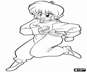 desenho de Ranma, personagem de anime para colorir
