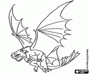 desenho de O mais raro dragão Fúria da noite para colorir
