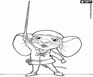 desenho de O rato valente Despereaux para colorir