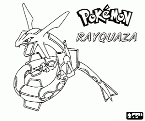 desenho de Rayquaza, um Pokémon para colorir
