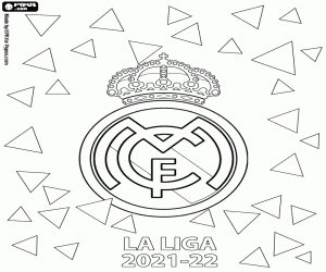 desenho de Real Madrid, campeão 2021-2022 para colorir