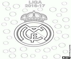 desenho de Real Madrid, campeão de 2016-2017 para colorir