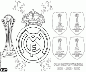 desenho de Real Madrid, campeão do mundo de 2018 para colorir