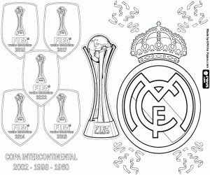 desenho de Real Madrid, campeão mundial de 2022 para colorir