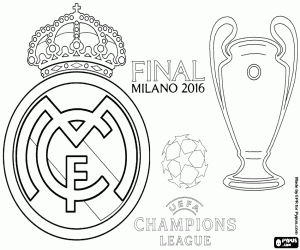 desenho de Real Madrid, Champions 2015-2016 para colorir
