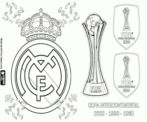 desenho de Real Madrid, pentacampeão mundial para colorir