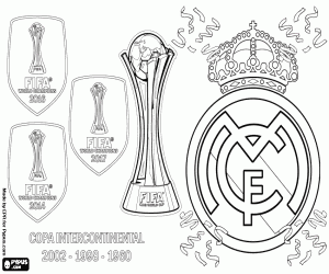 desenho de Real Madrid, sexto título mundial para colorir
