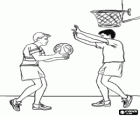 Um sobre um de basquete entre os dois jovens amigos