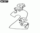 Número 2 com dois ratos