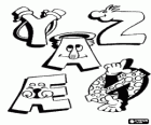 Letras Y, Z e outras com desenhos engraçados