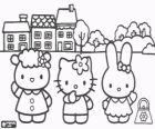 Hello Kitty e suas amigas Cathy e Fifi