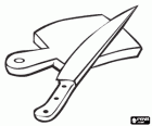 Cozinha utensílios - Faca e madeira de corte