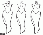 Três vestidos longos de noite para mulher elegante