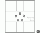 Bandeira das Antilhas Holandesas ou Antilhas Neerlandesas. A bandeira tem seis estrelas, uma para cada ilha que faz parte do estado autónomo dentro do Reino dos Países Baixos