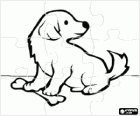 Puzzle de filhote de cachorro com um osso