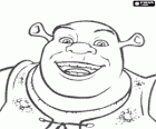 Rosto de Shrek, o ogro felize e sorridente