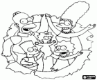 Retrato dos Simpsons: Homer, Marge, Bart, Lisa e Maggie