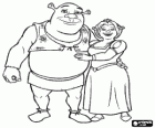 Shrek e Fiona apaixonados e muito felizes